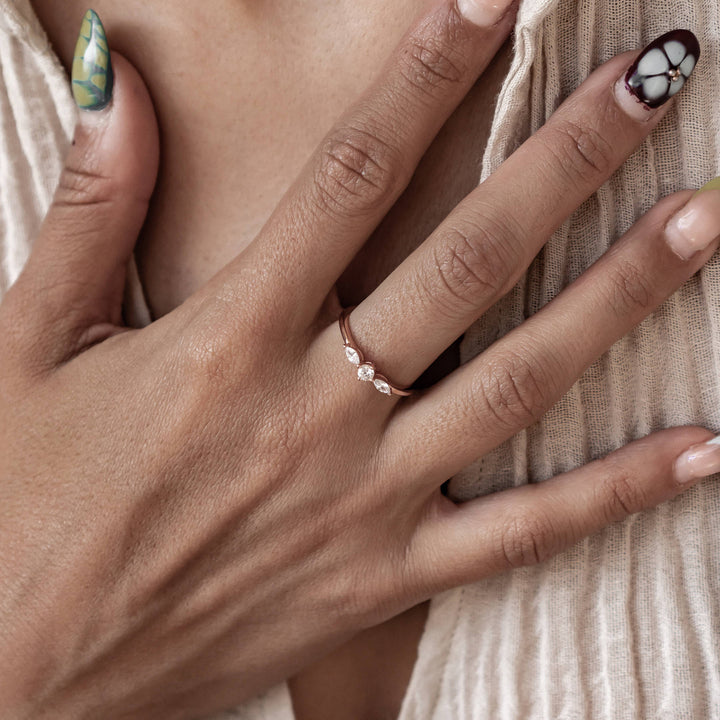 Slim Nexus Ring Sterling Silver Gold