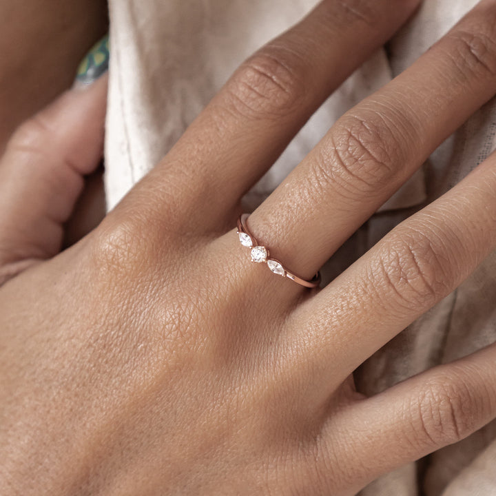 Slim Nexus Ring Sterling Silver Gold
