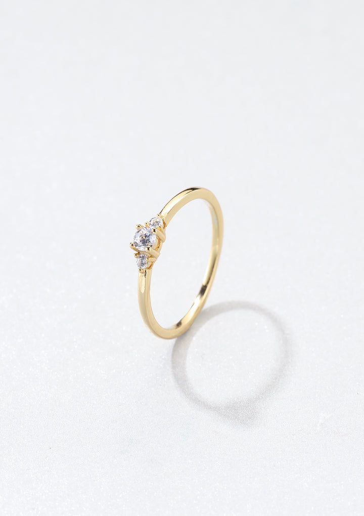 Bague Mince Trio Argent Sterling en Or