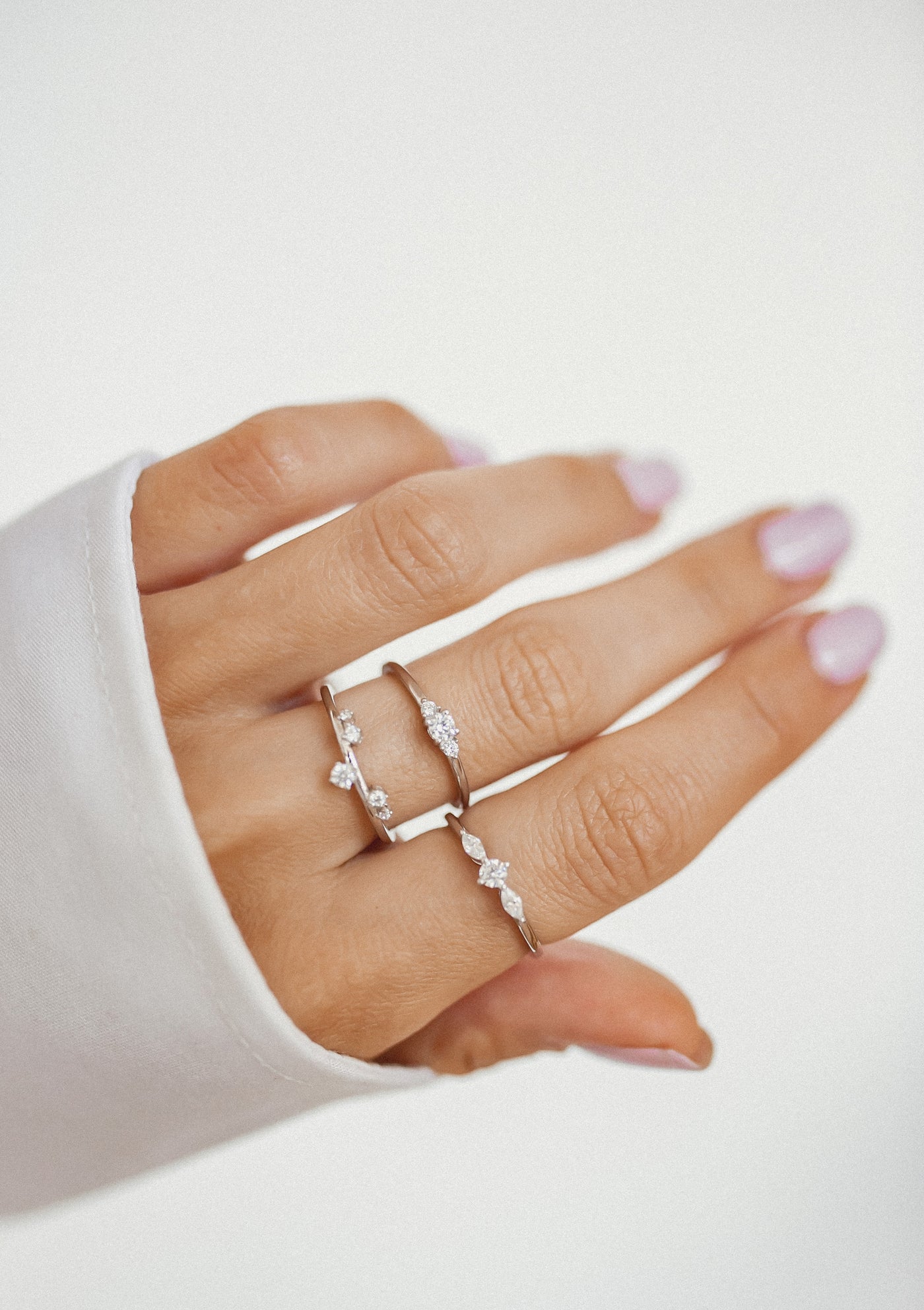 Bague Mince Trio Sterling Argent