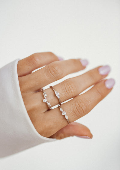 Bague Mince Trio Sterling Argent