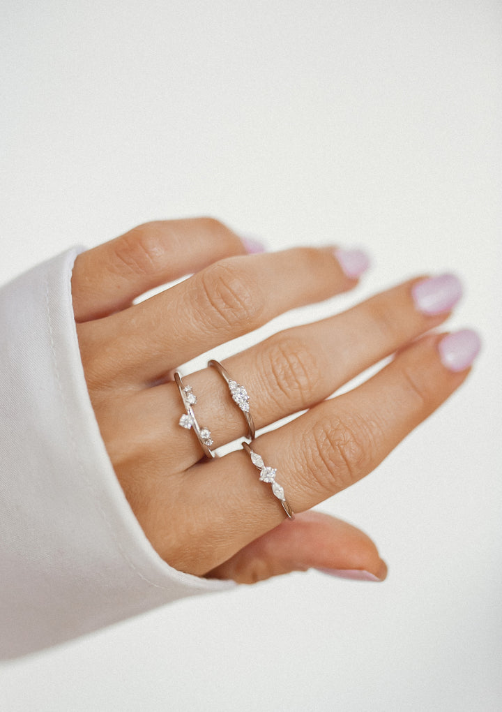 Bague Mince Trio Argent Sterling