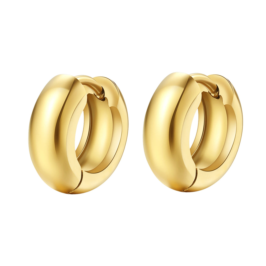 Small Chunky Hoop Earrings Gold – Hey Happiness