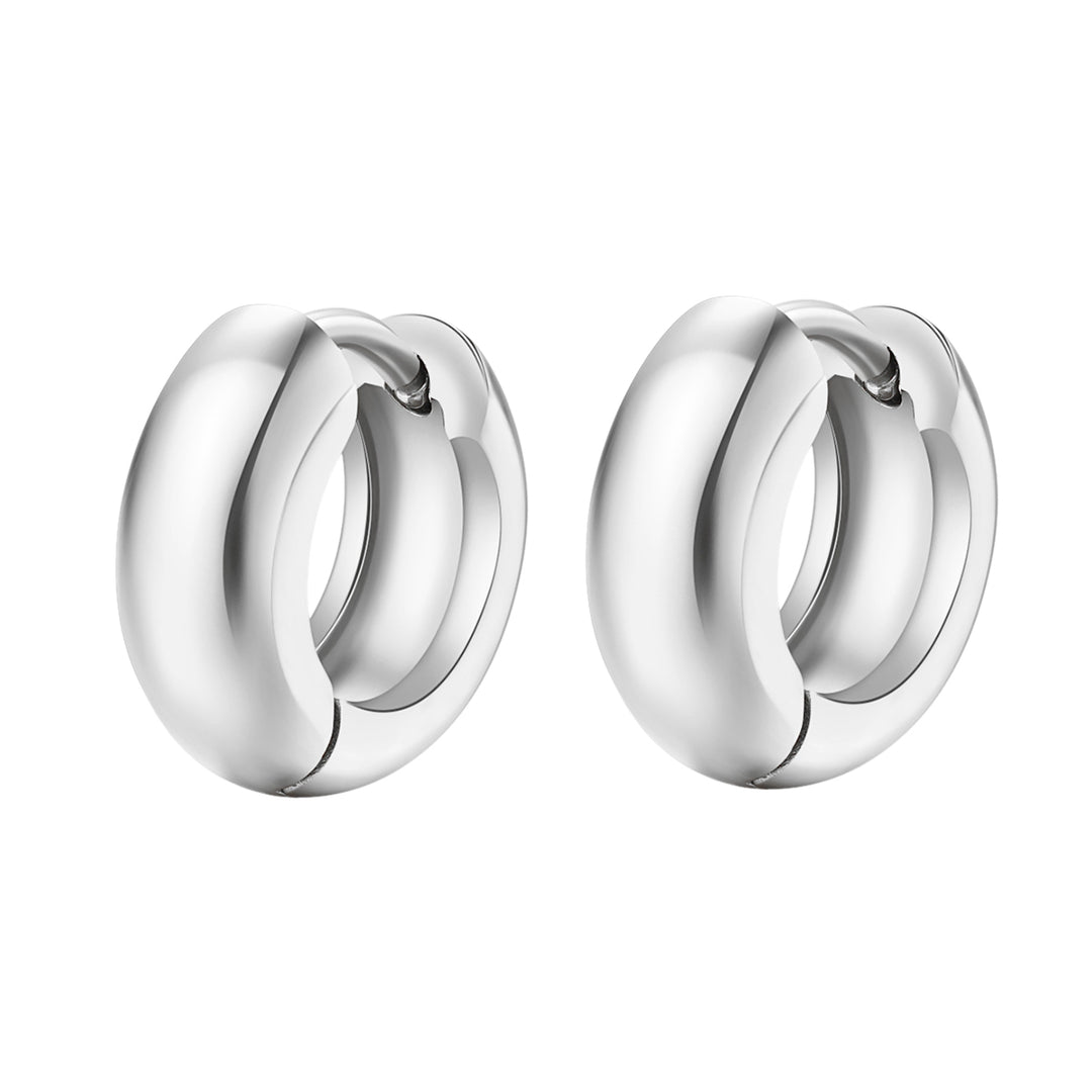 Small Chunky Hoop Earrings Silver – Hey Happiness