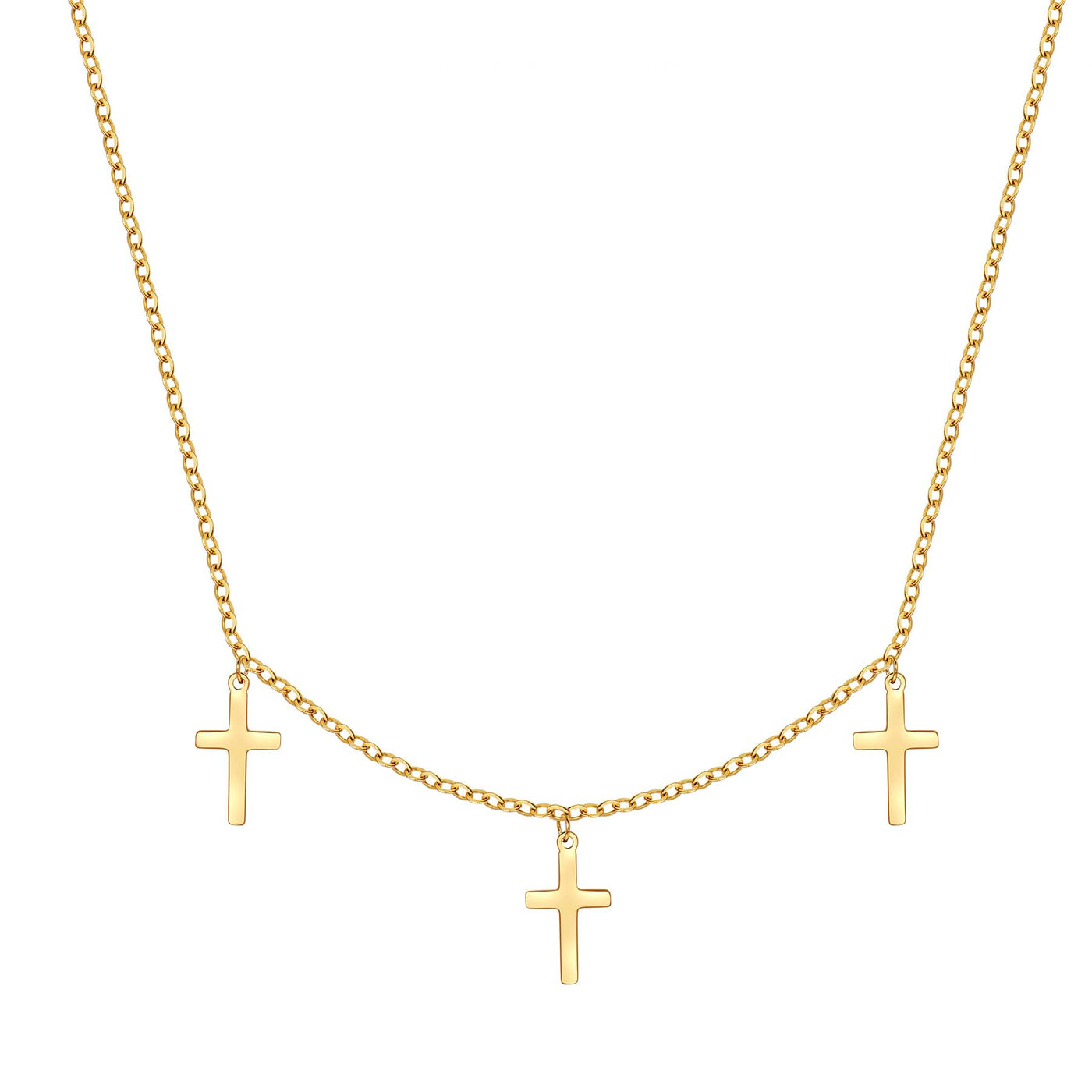 Small Cross Necklace Gold