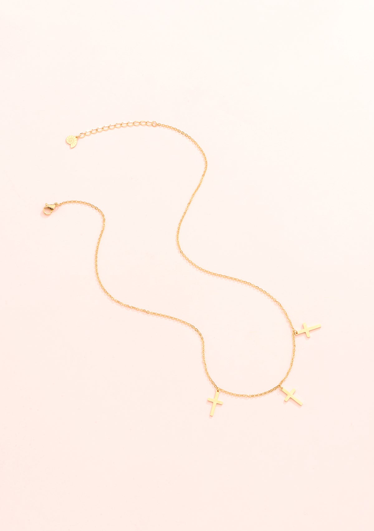 Small Cross Necklace Rose Gold