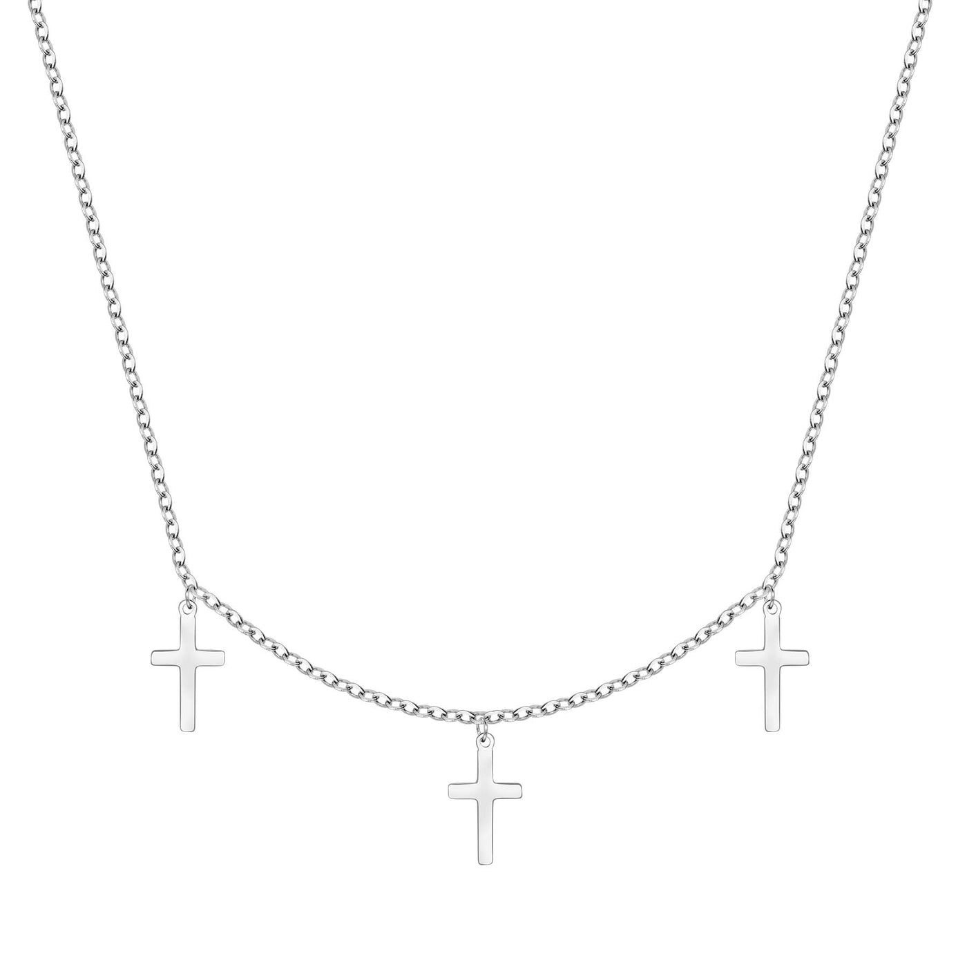 Small Cross Necklace Silver