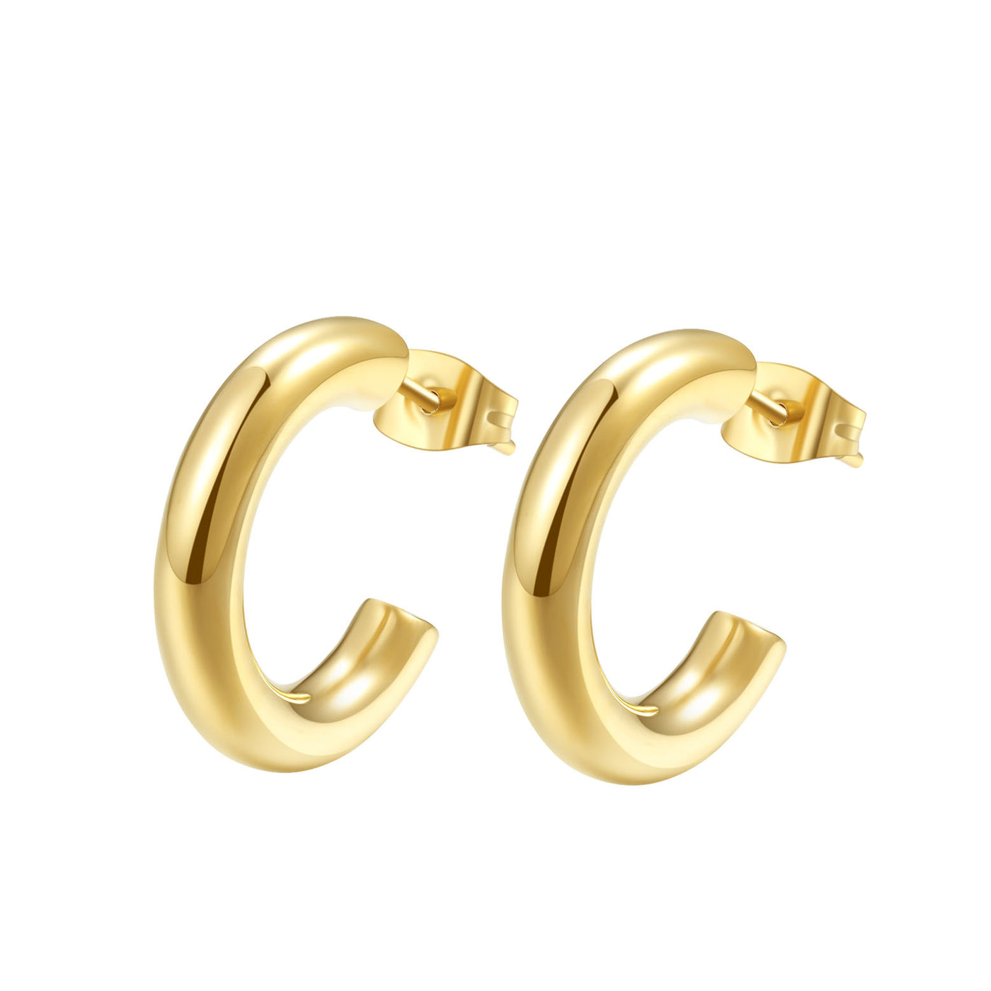 Small Round Hoop Earrings Gold