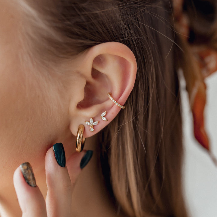 Small Round Hoop Earrings Gold