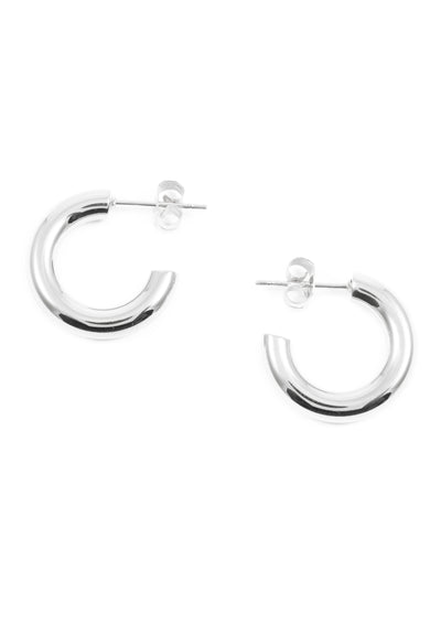 Small Round Hoop Earrings Silver