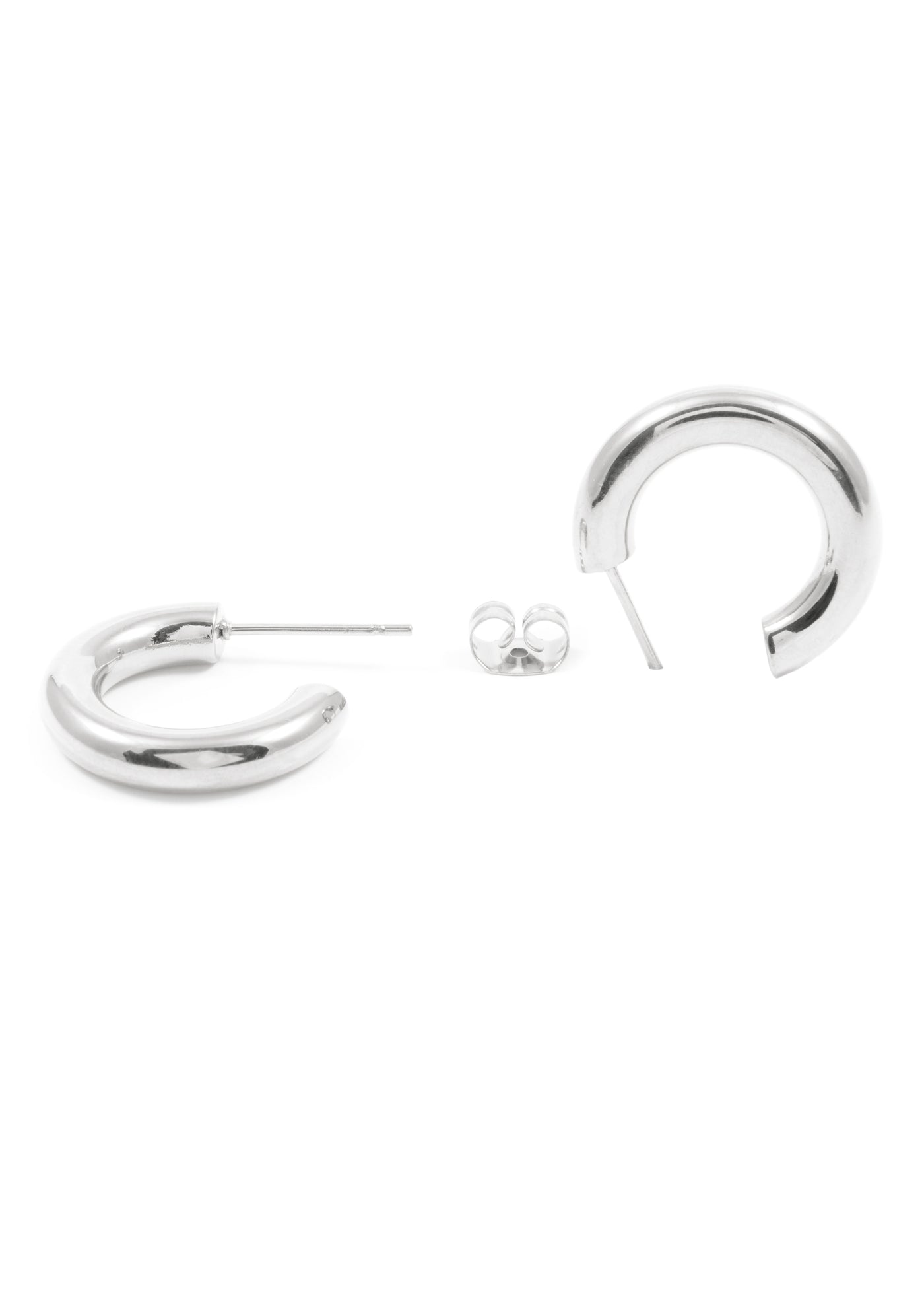 Small Round Hoop Earrings Silver