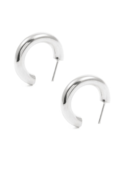 Small Round Hoop Earrings Silver