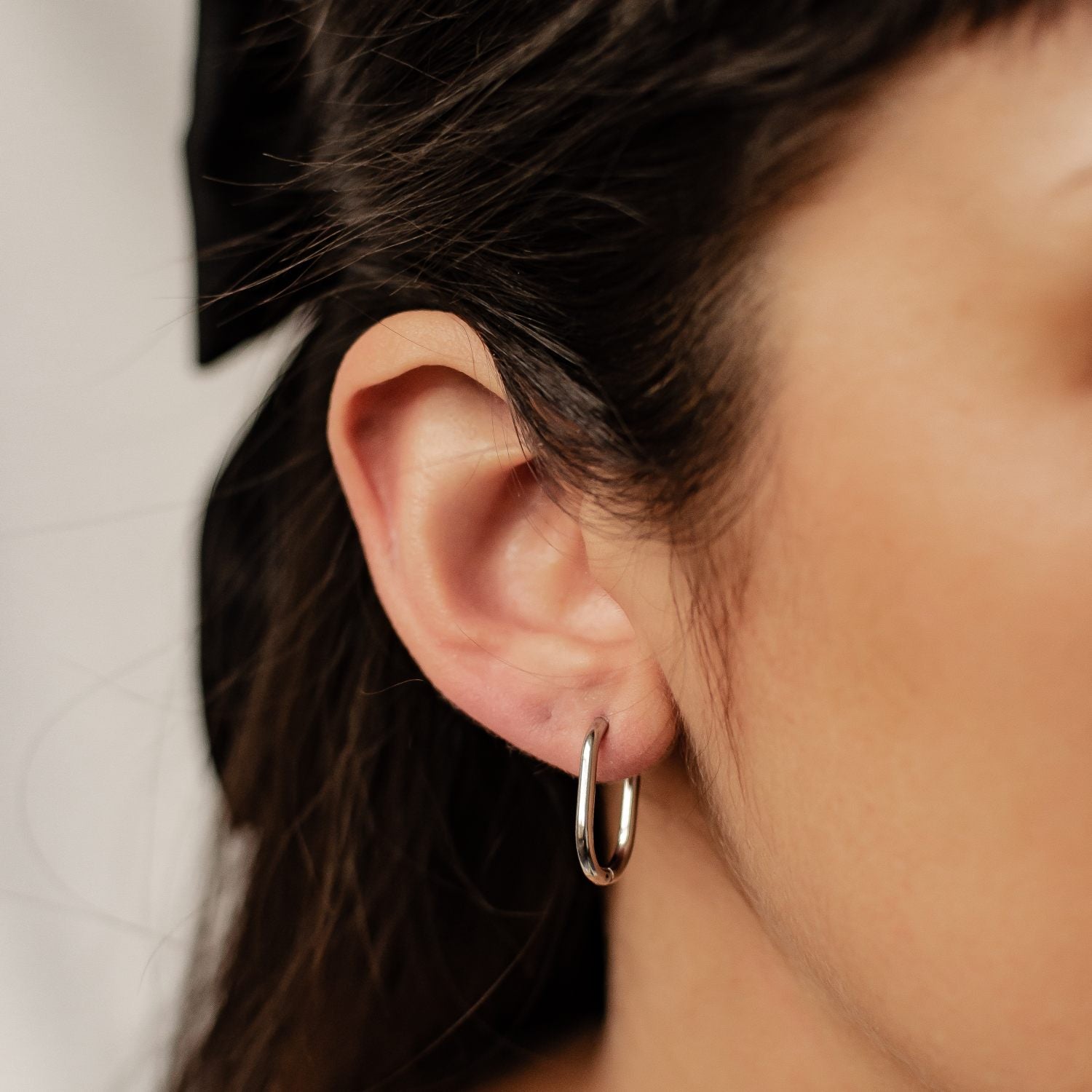 Small Thin Oval Hoop Earrings