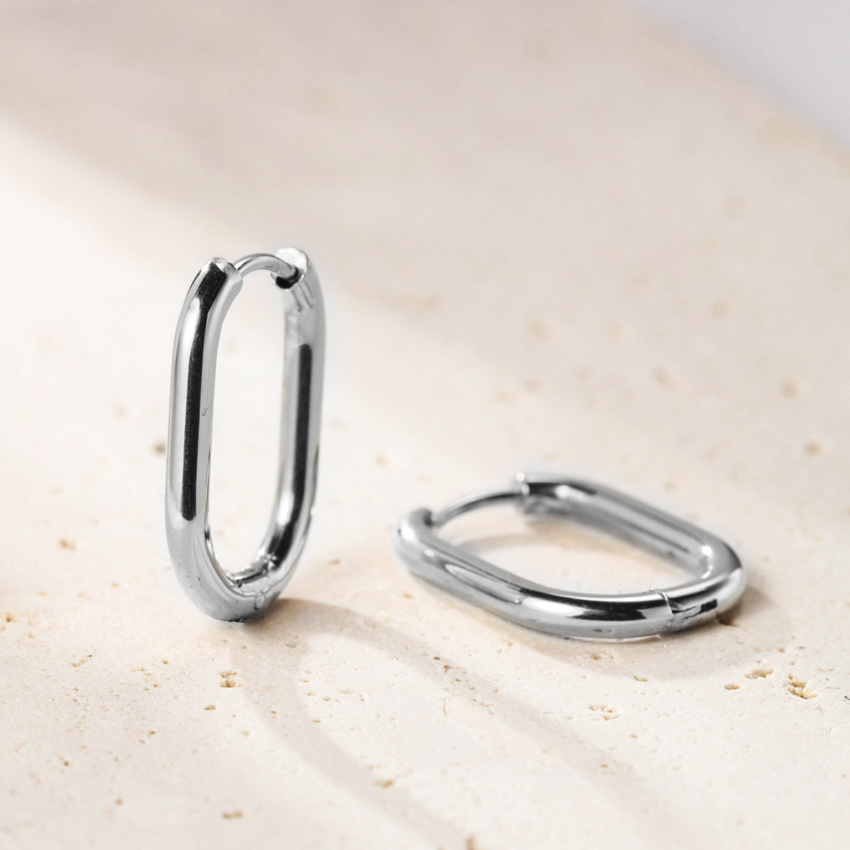 Small Thin Oval Hoop Earrings