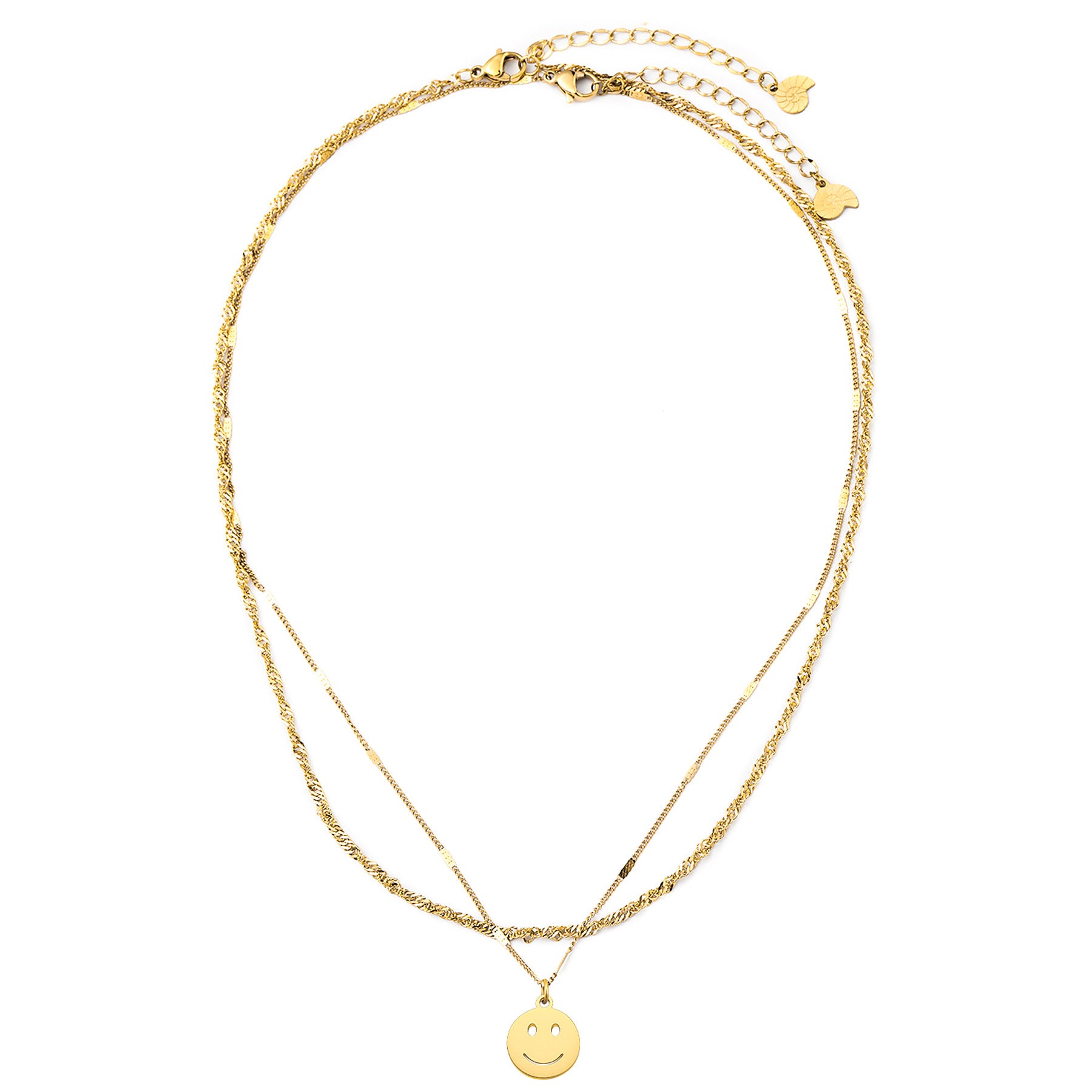 Smiley Face Layering Necklaces Set