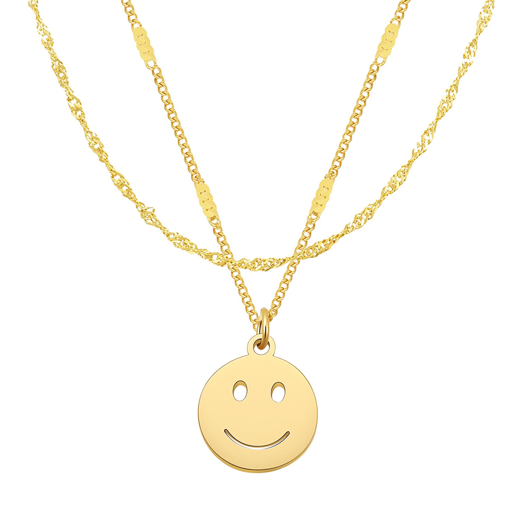 Smiley Face Layering Necklaces Set