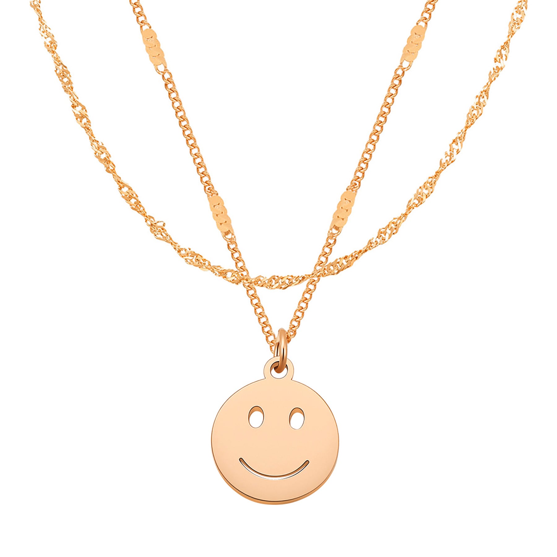 Smiley Face Layering Necklaces Set