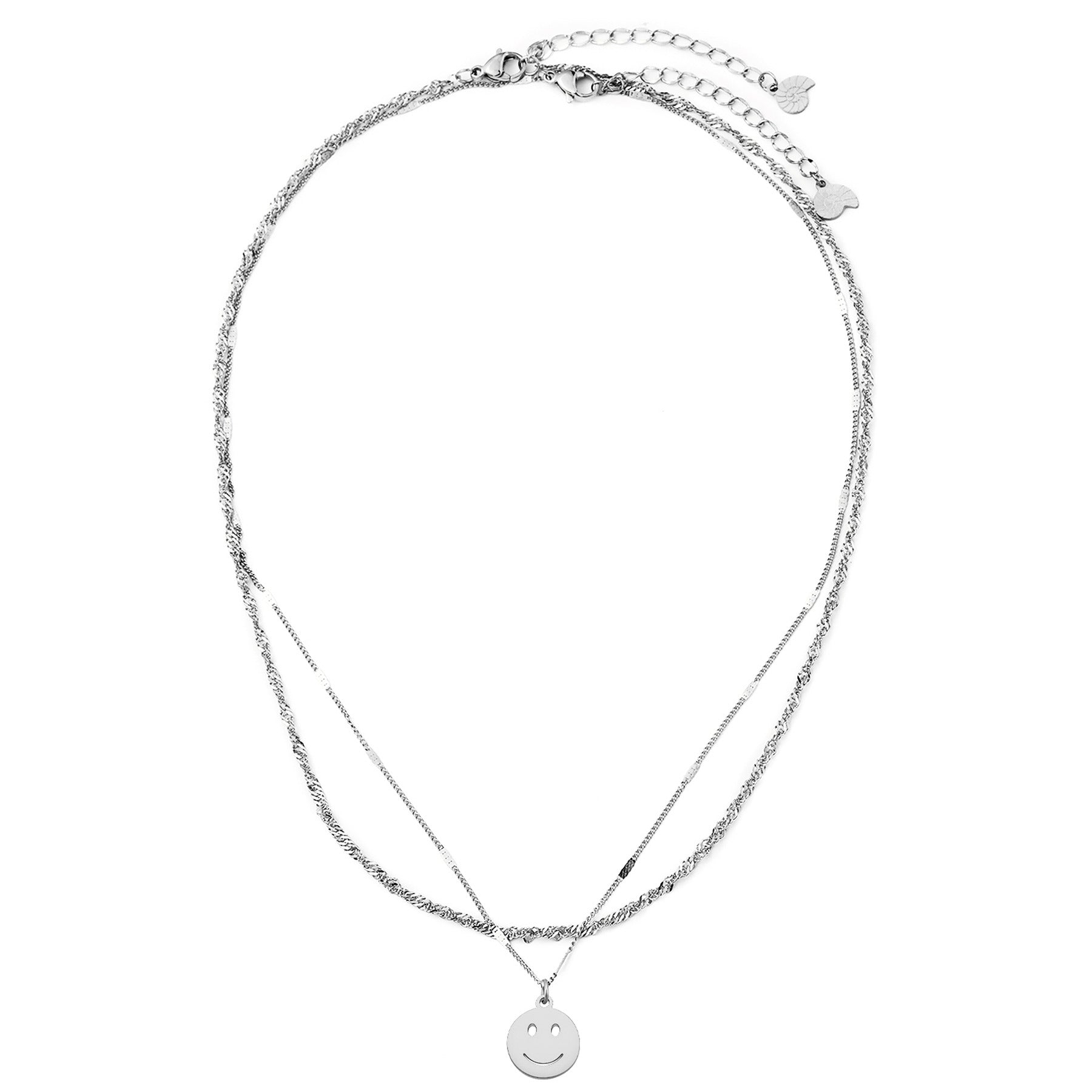 Smiley Face Layering Necklaces Set