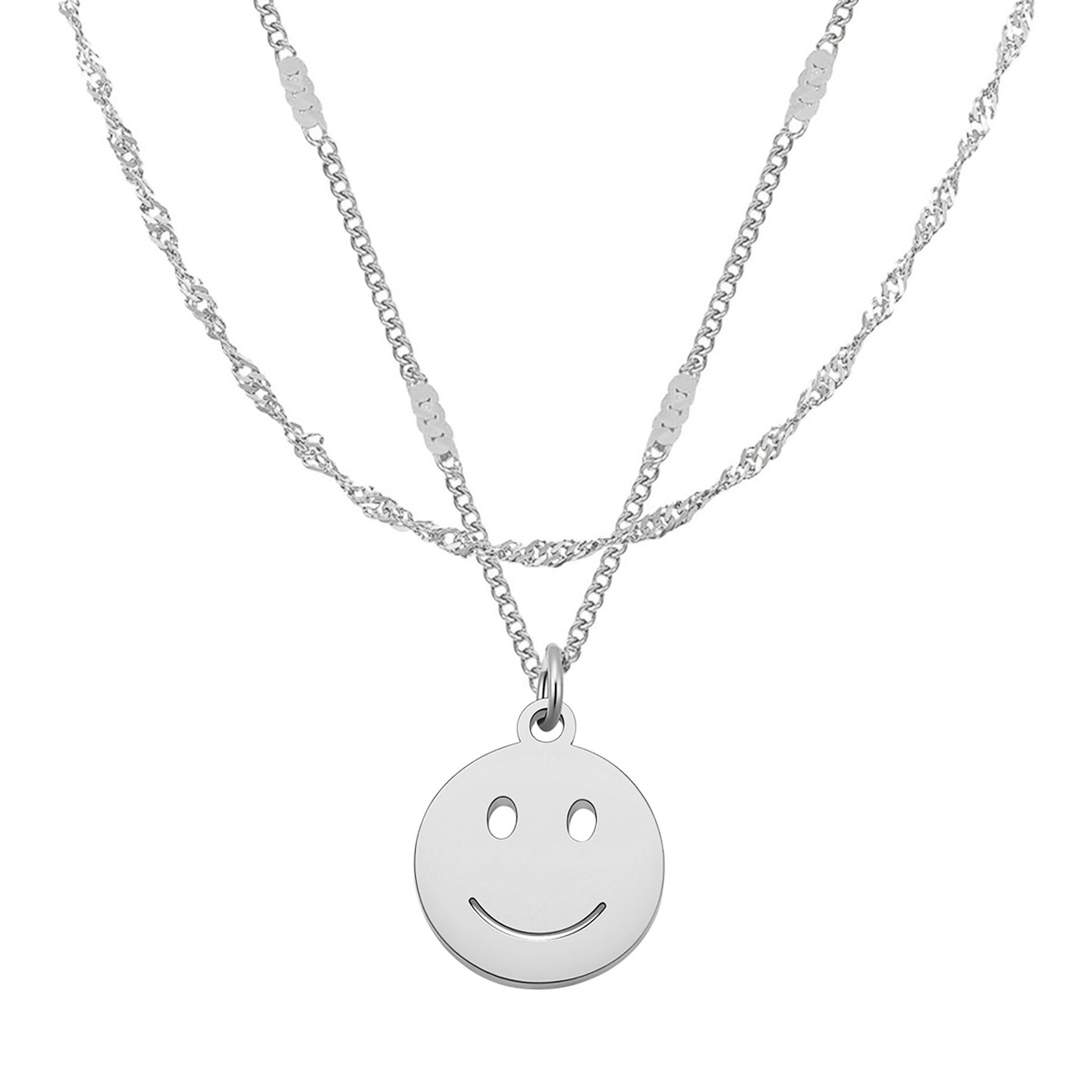 Smiley Face Layering Necklaces Set