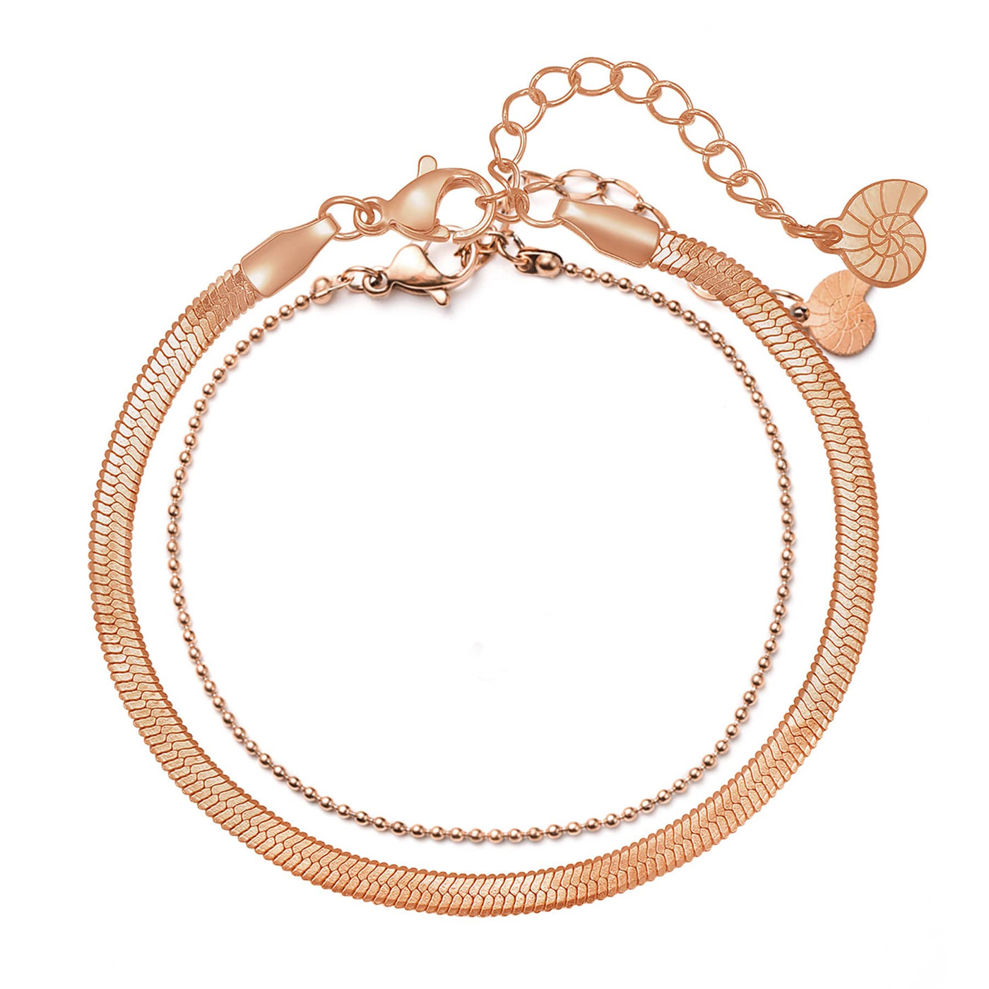 Ensemble de bracelets serpent et chaîne de perles