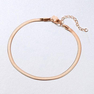 Tobillera de Cadena Serpiente en Oro Rosa