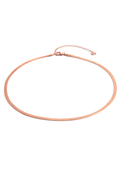 Snake Chain Necklace Rose Gold