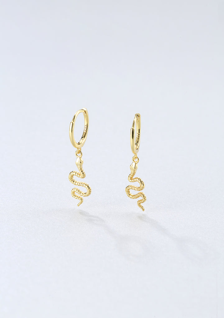 Pendientes Huggie Serpiente Plata de Ley 925 en Oro