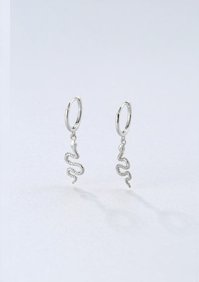 Snake Huggie Earrings Sterling Silver