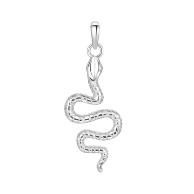 Snake Pendant Necklace Sterling Silver