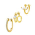 Solitär Ear Cuff Set mit 3 Teilen Sterlingsilber