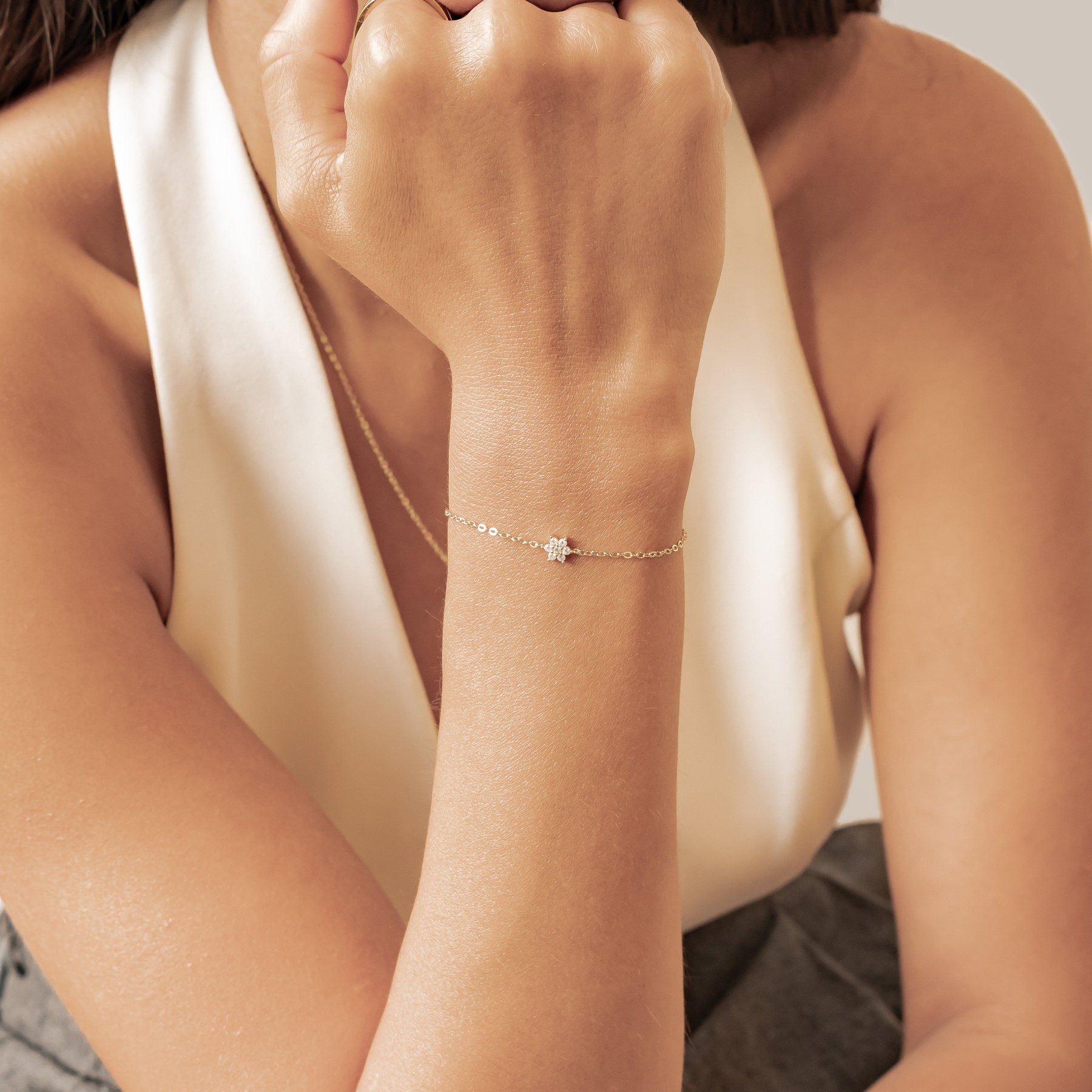 Sparkling Daisy Bracelet Sterling Silver