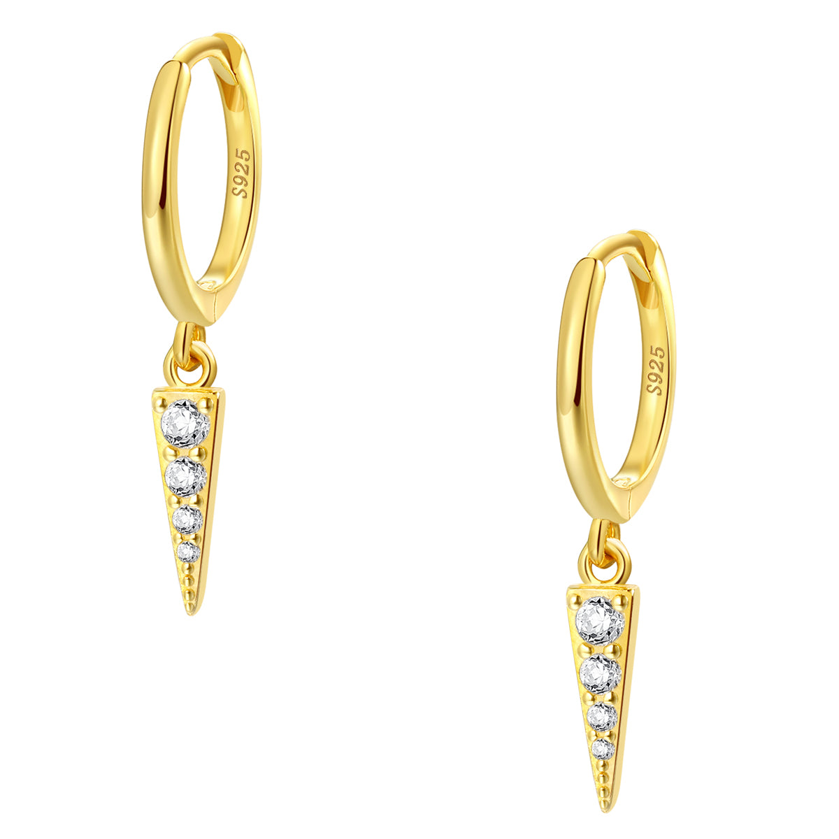 Pendientes Huggie de Púa Plata de Ley 925 en Oro
