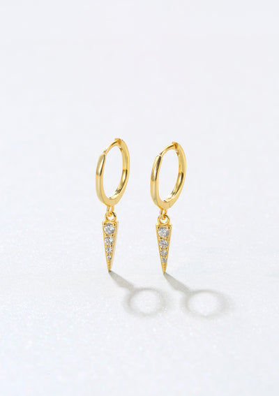Pendientes Huggie de Púa Plata de Ley 925 en Oro