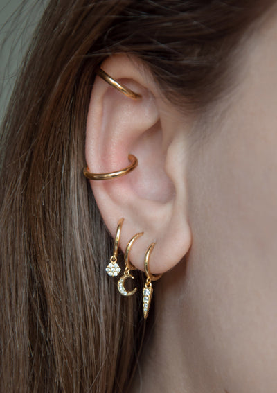 Pendientes Huggie de Púa Plata de Ley 925 en Oro