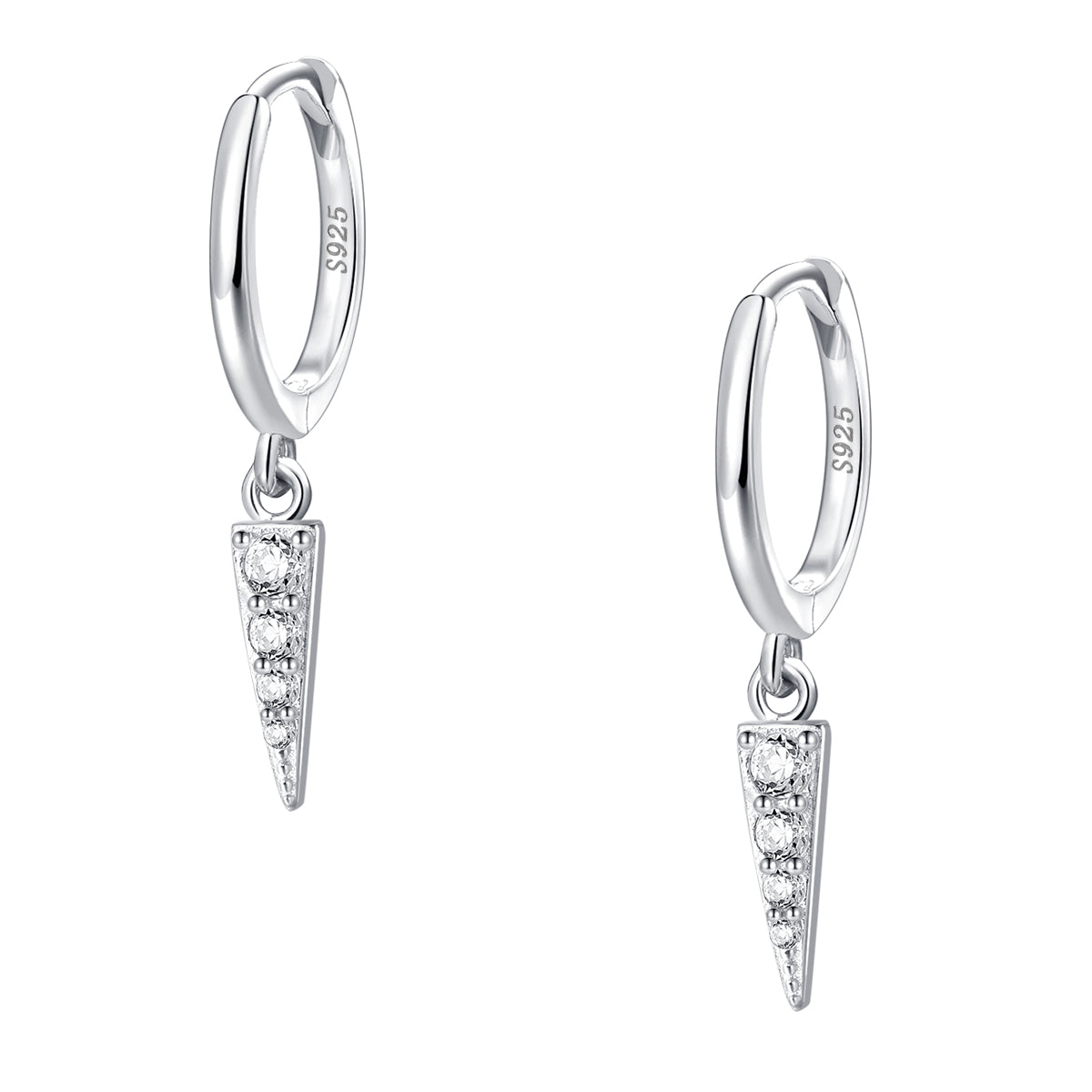 Pendientes Huggie de Púa Plata de Ley 925