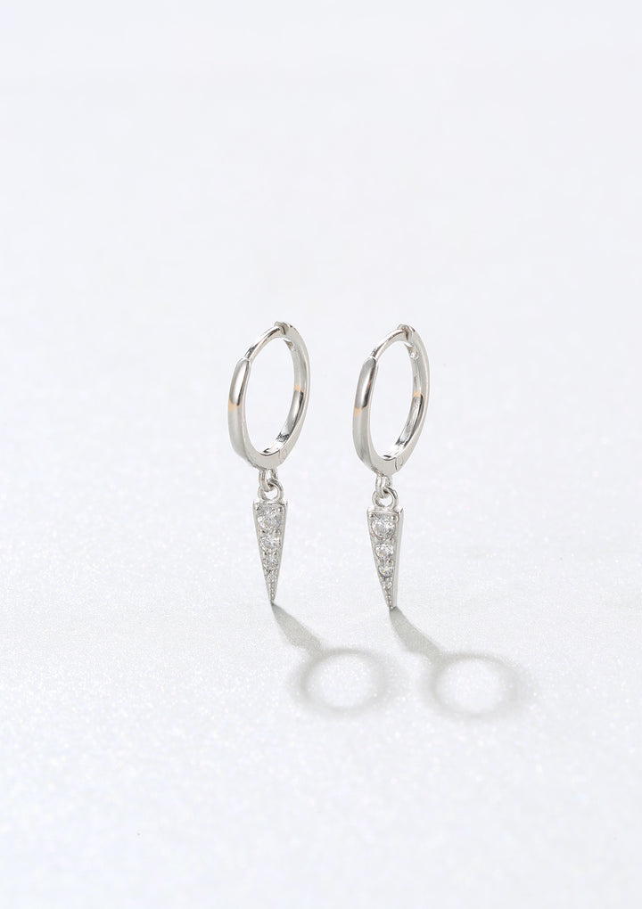 Spike Huggie Earrings Sterling Silver
