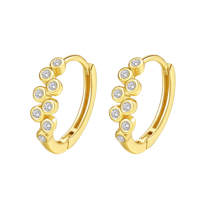 Sprinkle Huggie Hoop Earrings Sterling Silver Gold