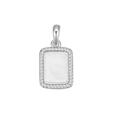 Square Rope Pendant Necklace Sterling Silver