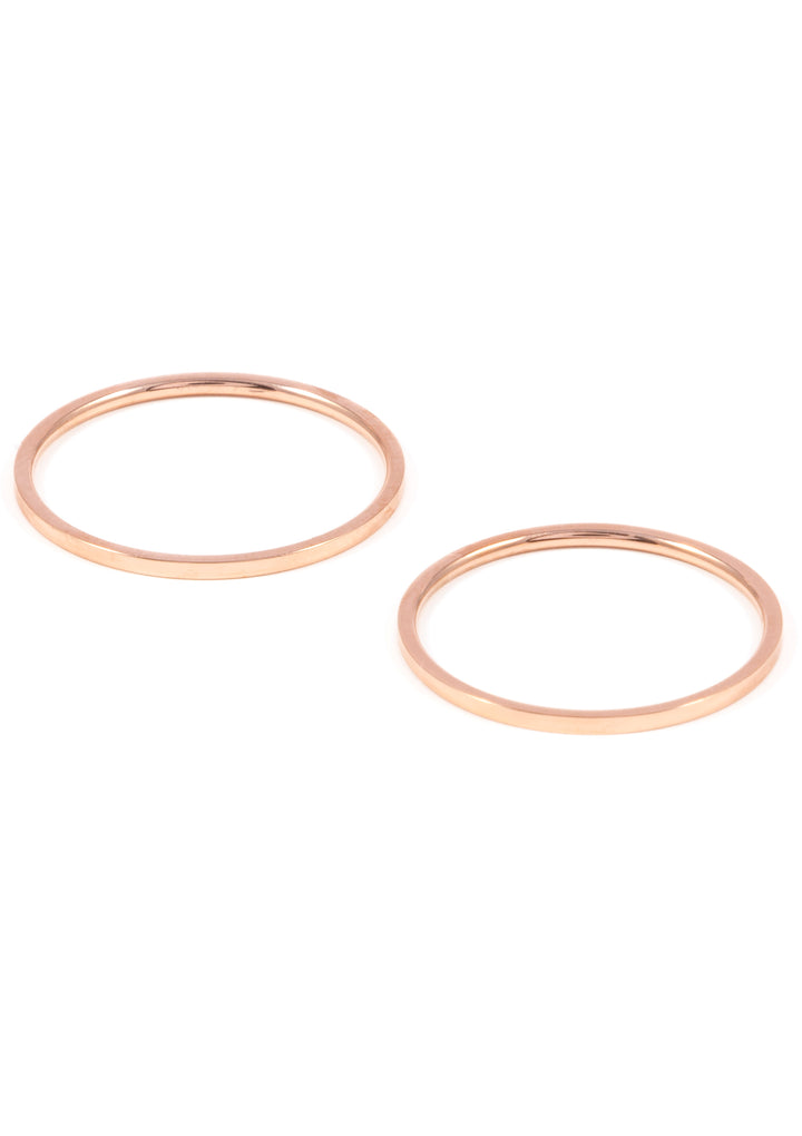 Ensemble Bague Acier Inoxydable Or Rose