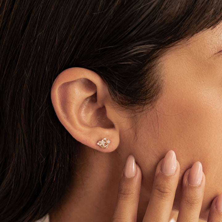 Star Cluster Stud Earrings Sterling Silver