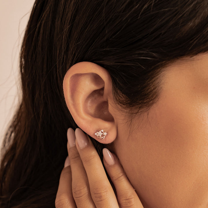 Star Cluster Stud Earrings Sterling Silver