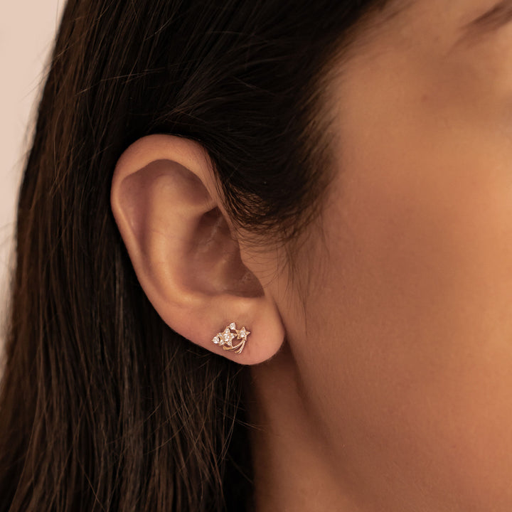 Star Cluster Stud Earrings Sterling Silver