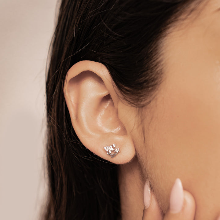 Star Cluster Stud Earrings Sterling Silver