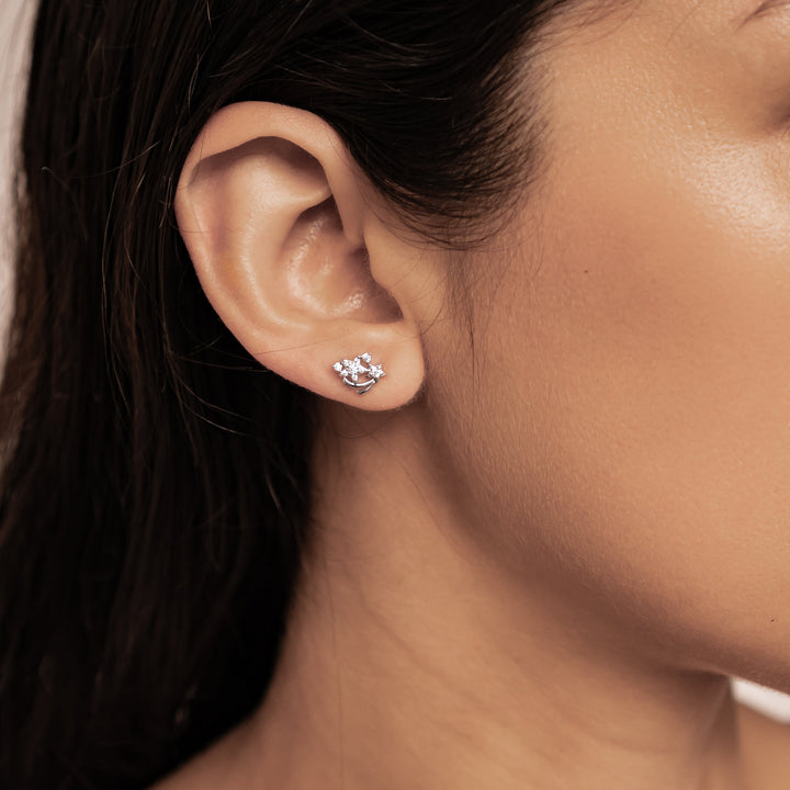 Star Cluster Stud Earrings Sterling Silver