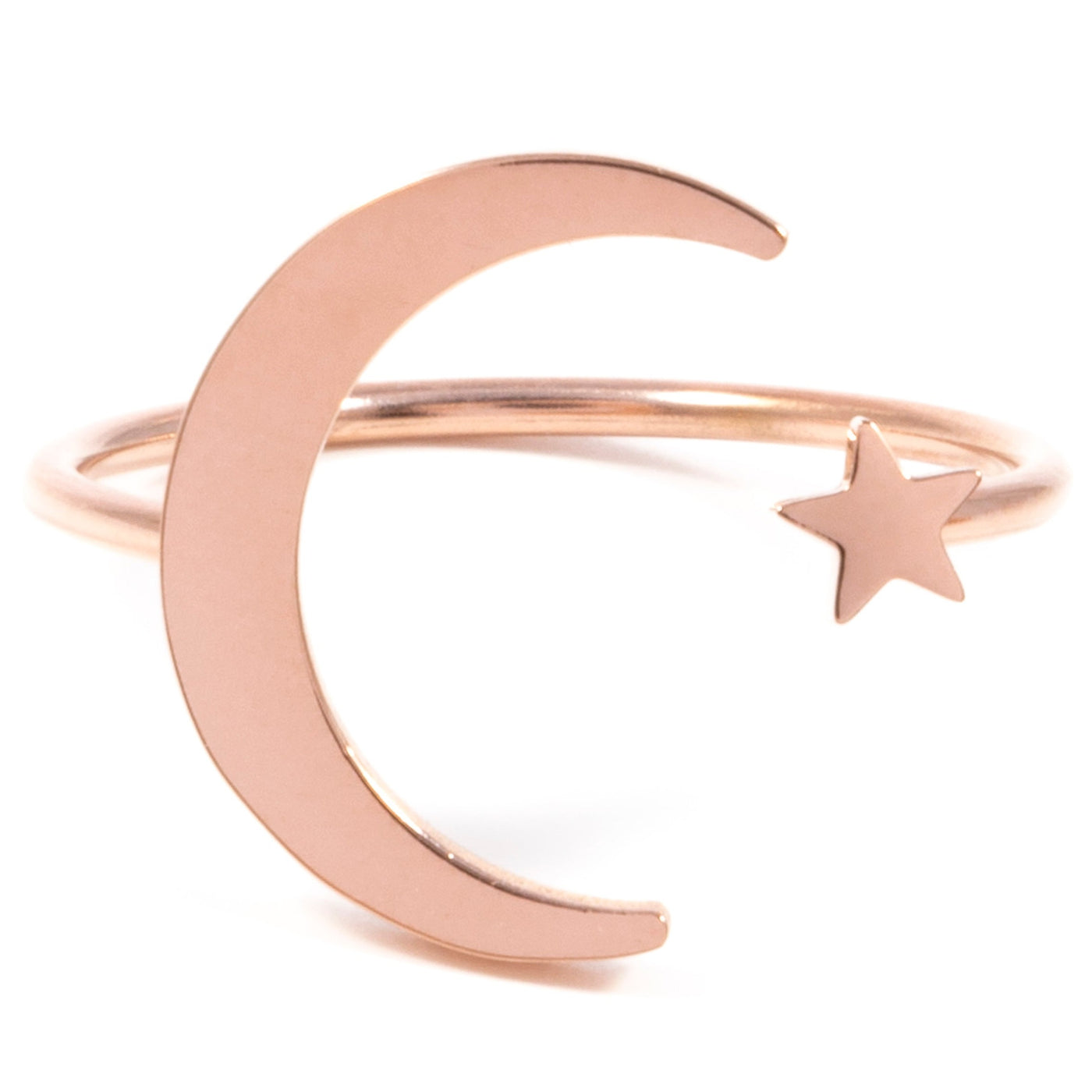 Star Moon Ring Rose Gold