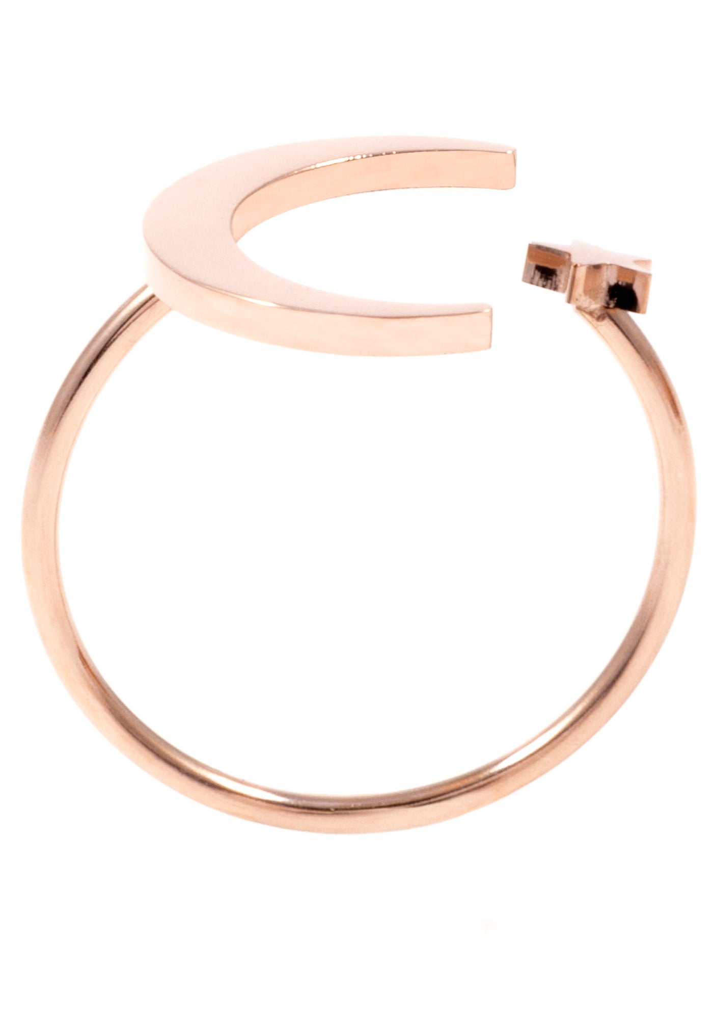 Star Moon Ring Rose Gold