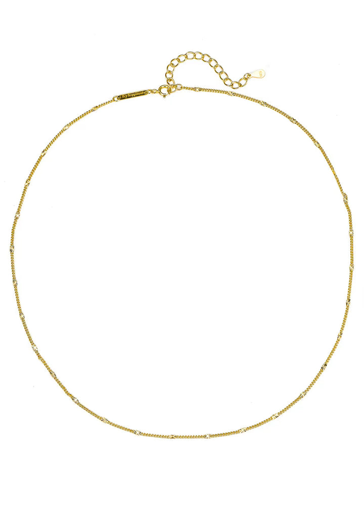 Feine Kette Starburst Sterlingsilber in Gold