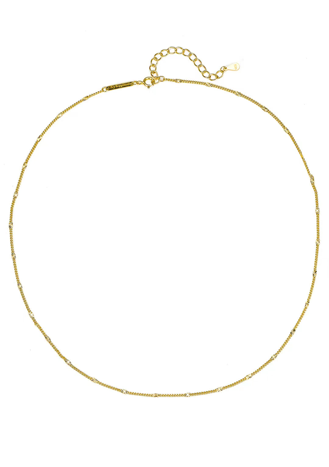Collar de Cadena Delicada Starburst Plata de Ley 925 en Oro