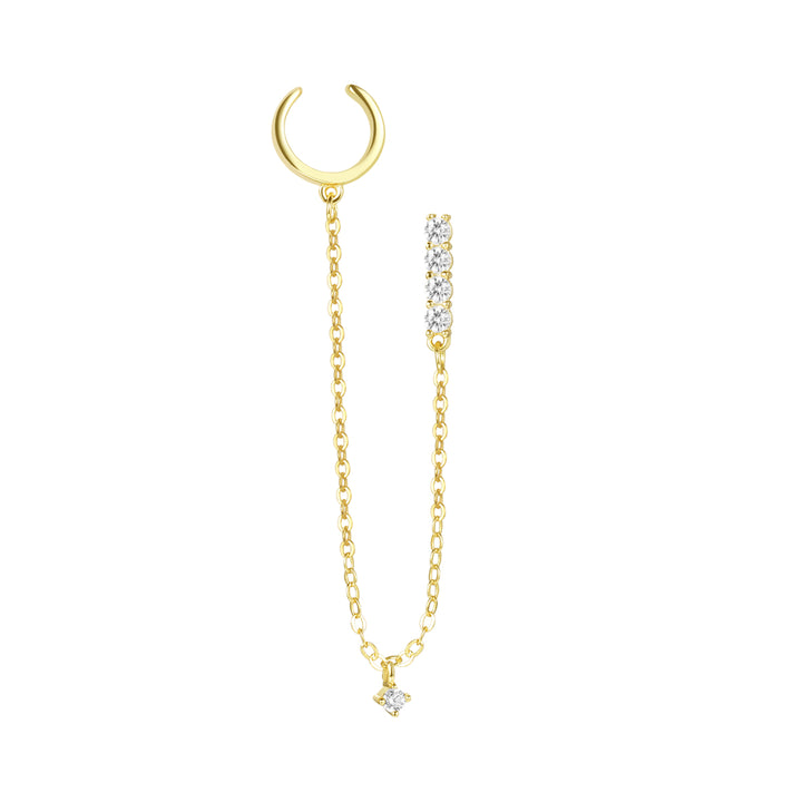 Pendientes Ear Cuff Luz de Estrella Plata de Ley 925 en Oro