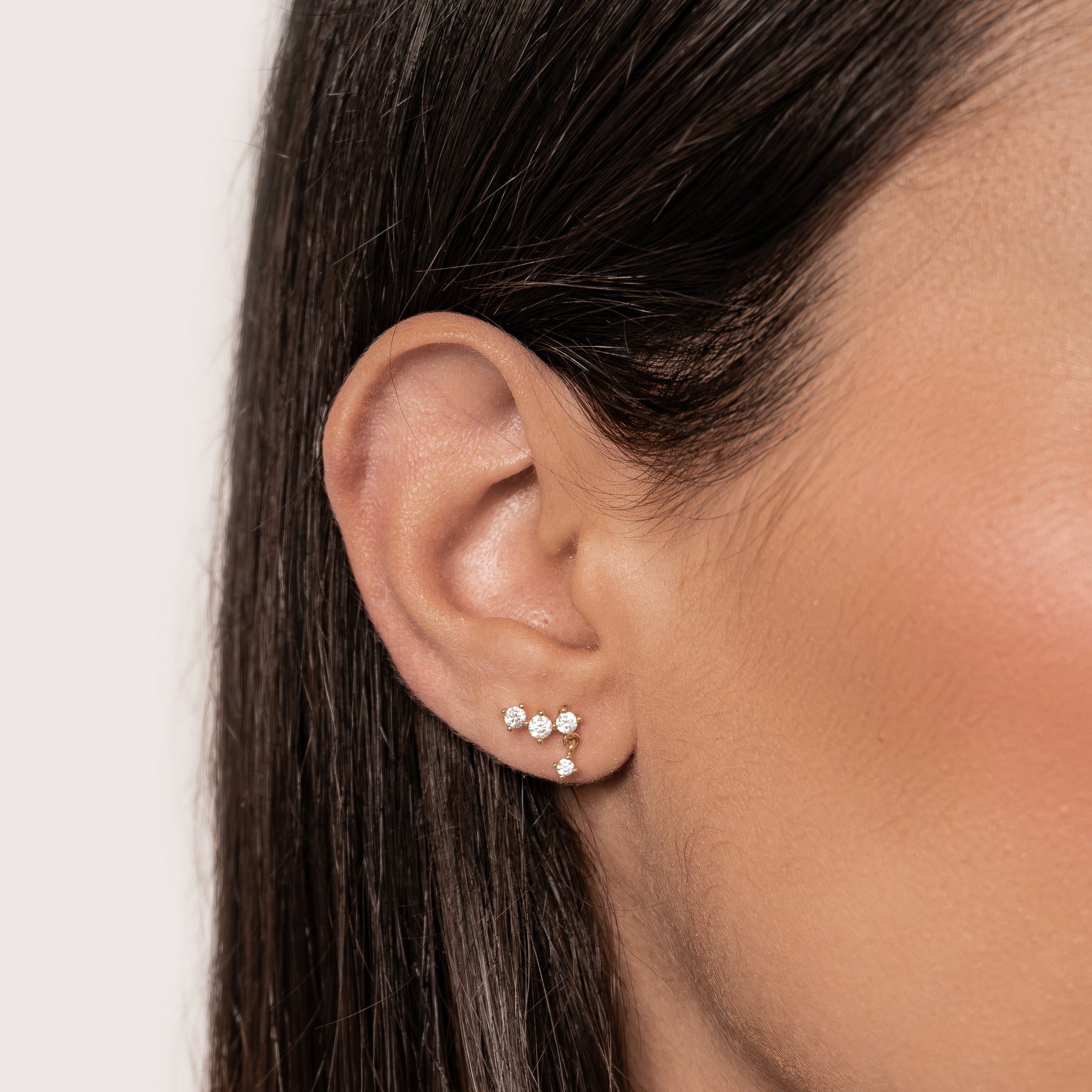 Starlit Drop Chain Earrings Sterling Silver